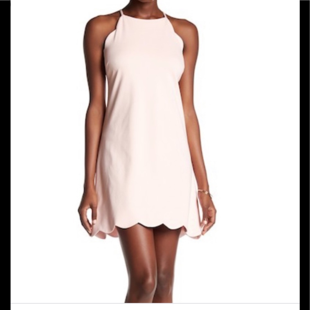 Love Ady Pink Scalloped Trim Shift Dress NEW 🌷🌸 - Picture 2 of 5